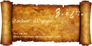 Zacher Ágnes névjegykártya