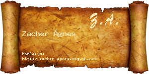 Zacher Ágnes névjegykártya