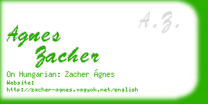 agnes zacher business card