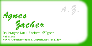 agnes zacher business card